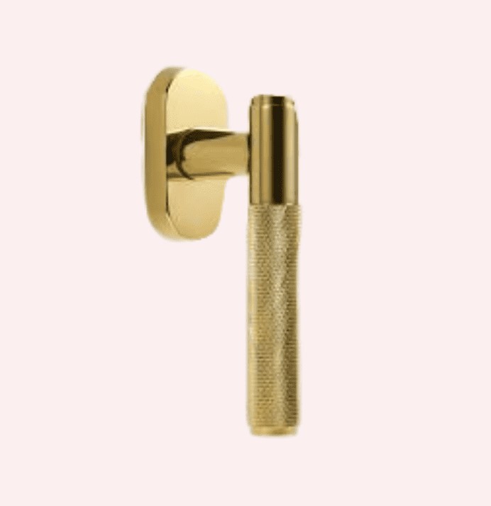 Brass Tilt and Turn Window Handles DK Type, 360° Rotation Square Spindle for Inward Opening Tilt Turn Windows, Ergonomic Latch with Locking Function